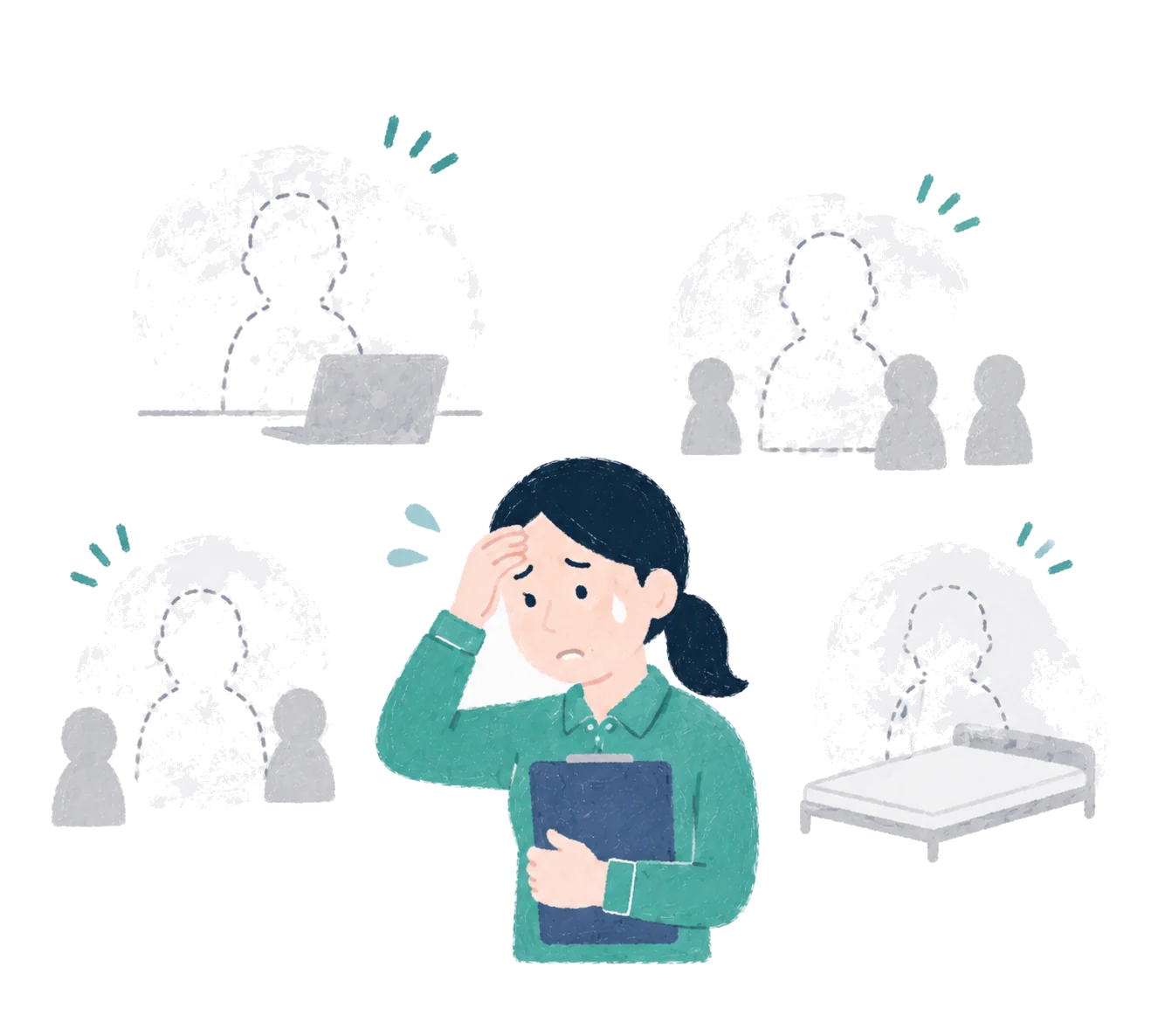 離職の連鎖を表すイラスト